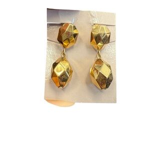 Avon “Golden Reflections” Geometric Drop clip Earrings NIB 1987 vintage